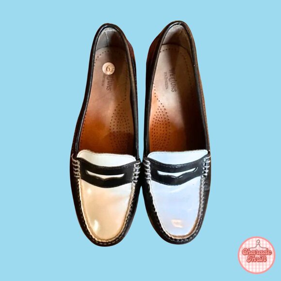 G. H. Bass & Co. Shoes - BH Bass & Co Weejuns Black/White Penny Loafers